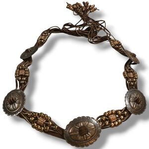 Concho Belt Womens Leather Beaded Fringe Tassels Western Boho Festival One Size